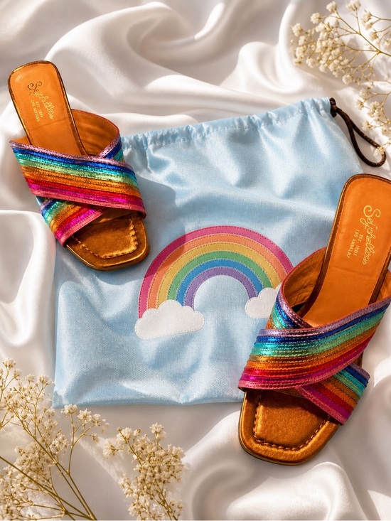 Seychelles Shoes - Seychelles Rainbow Stripe Crisscross Slide Sandals